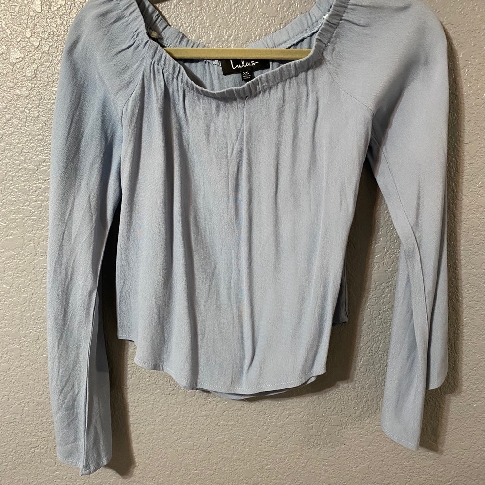 Blue off the shoulder top